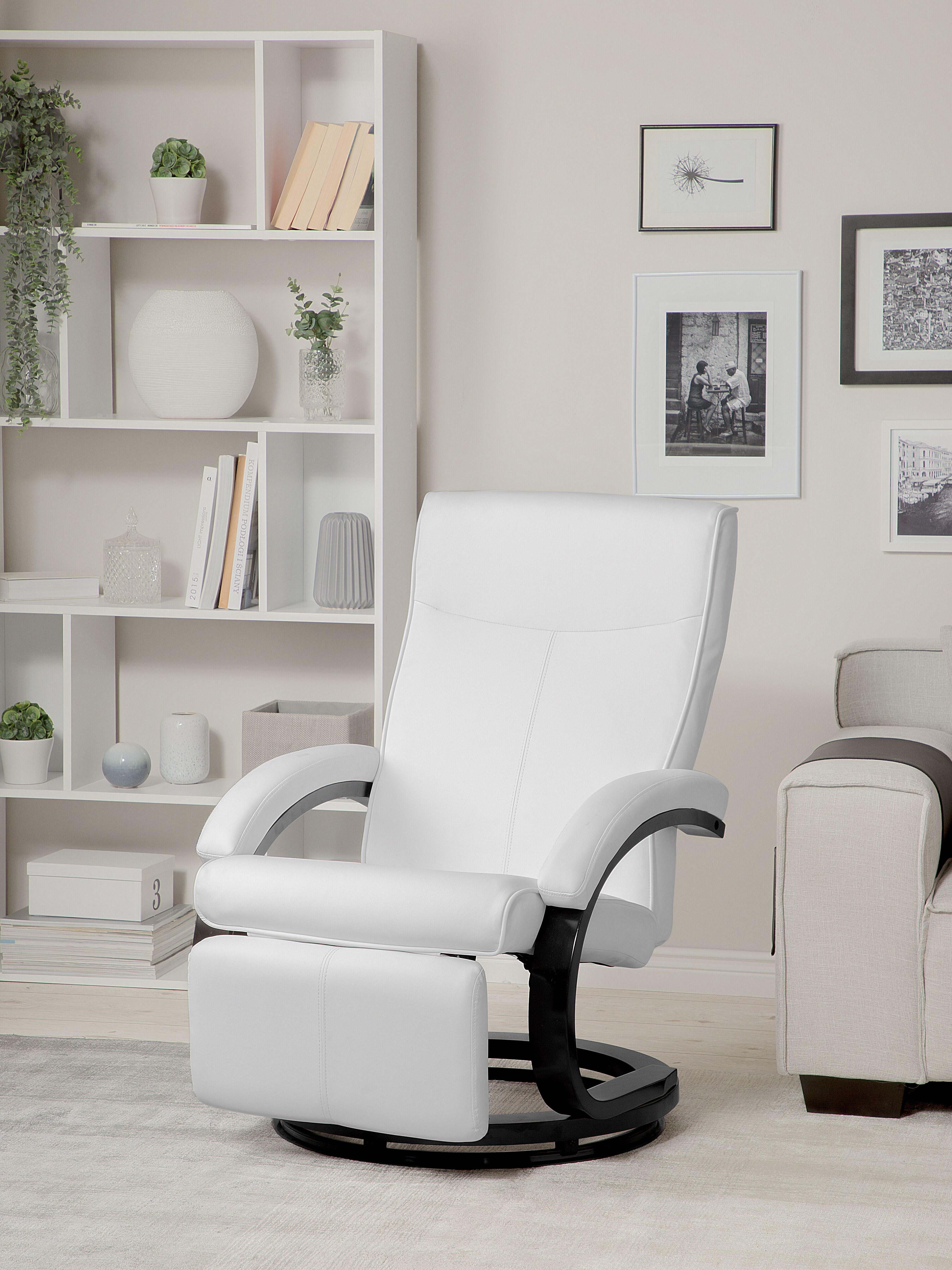 Relaxfauteuil MIGHT inclusief voetensteun Kunstleer Wit