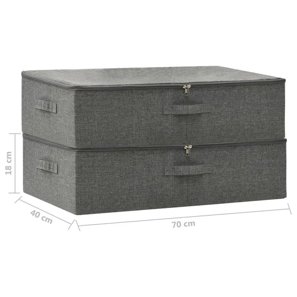 vidaXL - Opbergbox Opbergboxen - Antraciet - Stof - 2 stuks