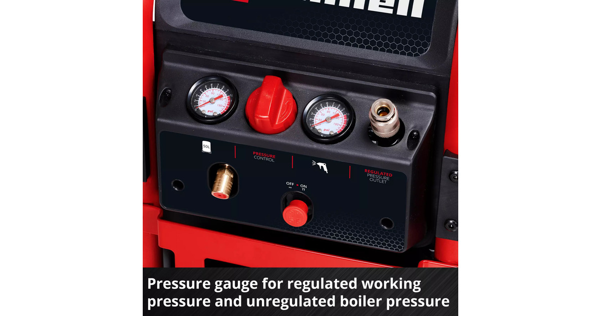 EINHELLTE-AC 270/50 Silent Compressor  (Zwart/rood, 50 liter)