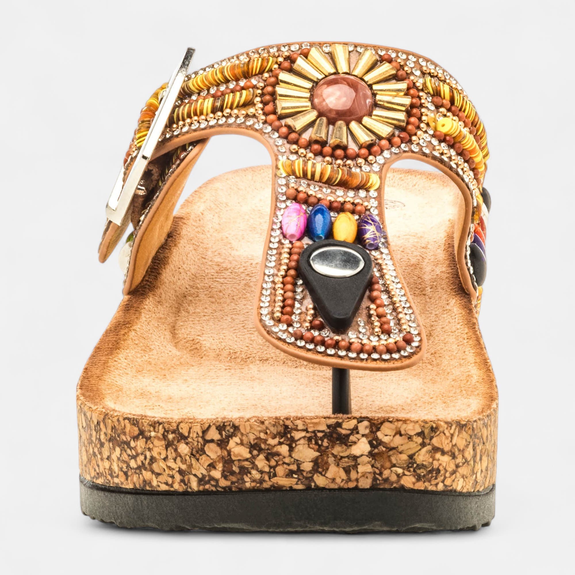 Mules semelle liège Femme camel