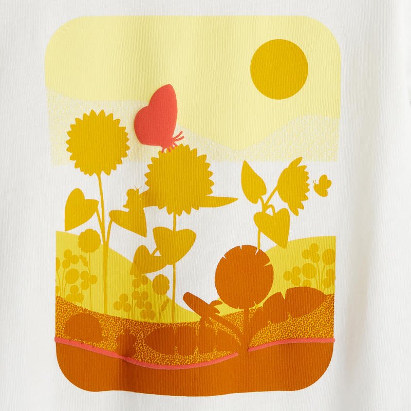 T-shirt papillons jaune bébé fille Jaune