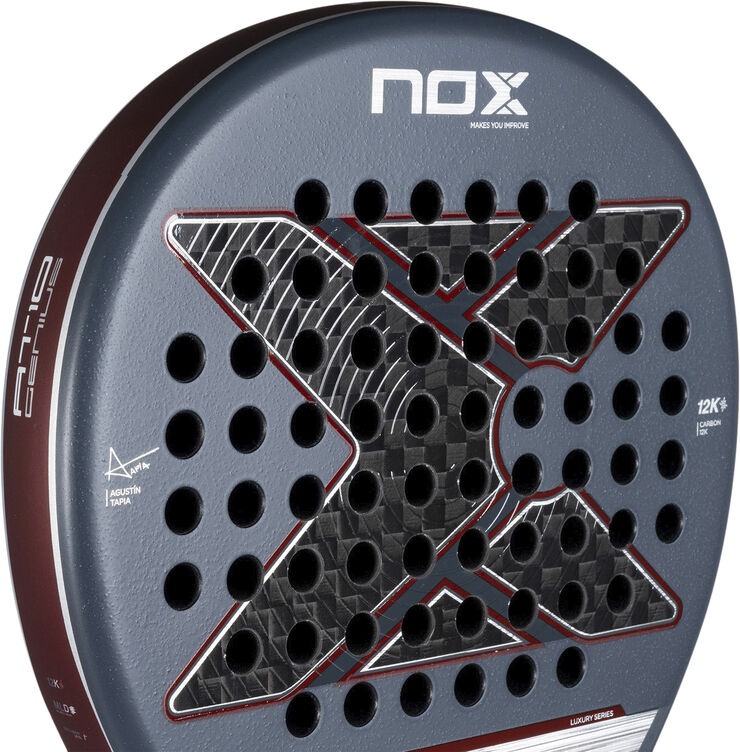 Nox Agustin Tapia 10 Genius 12K Padelbat Sølv