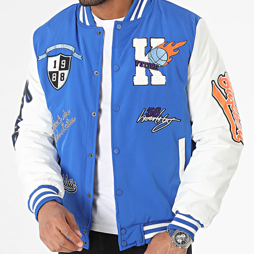 Veste Teddy Bleu Roi Blanc