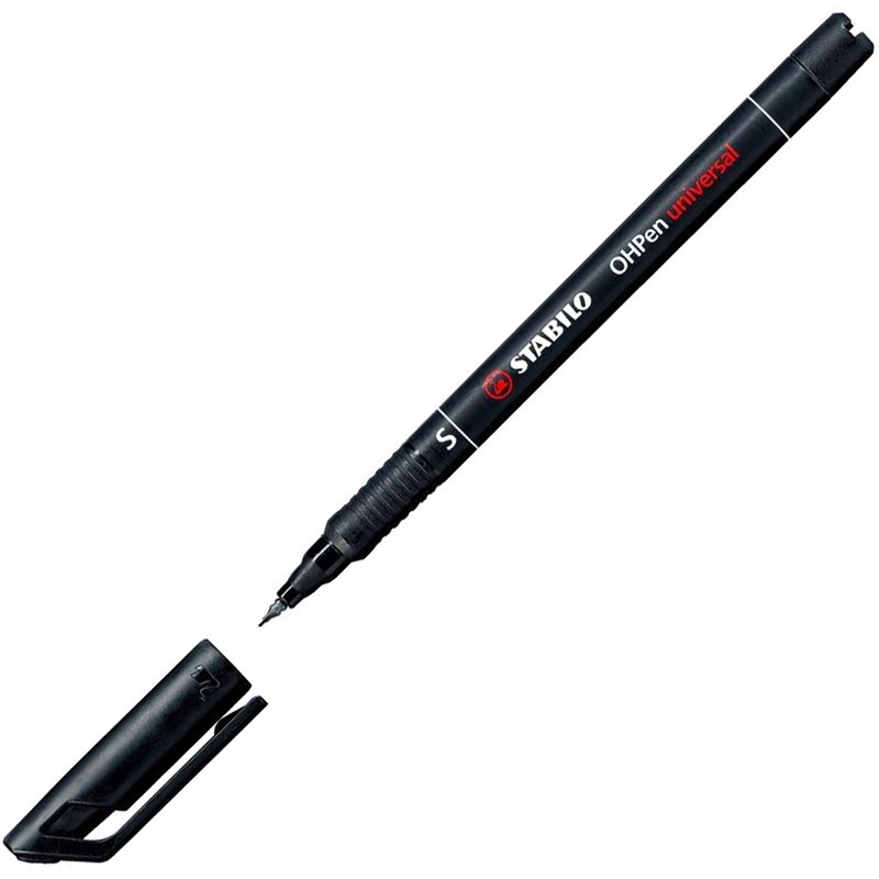 Marqueur permanent OhPen Stabilo pointe 0,4 mm - Pochette de 4