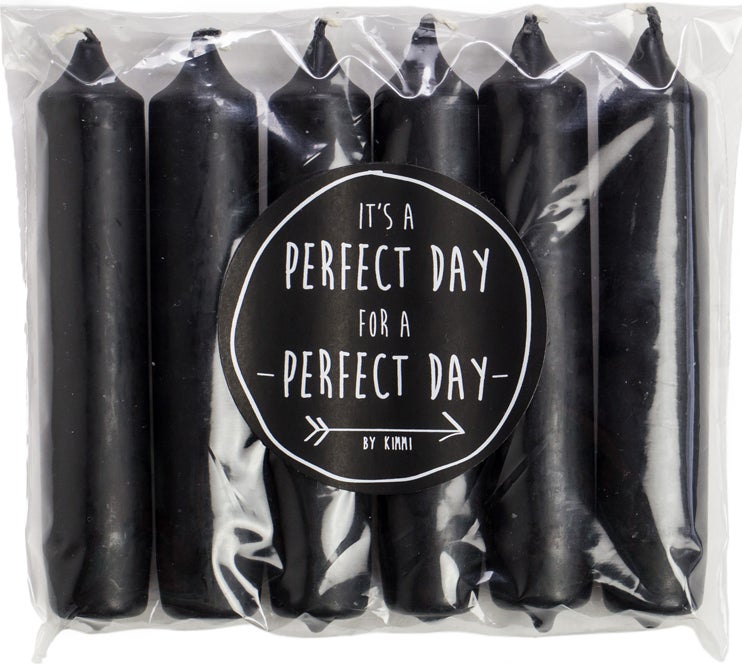 Rustik Lys dinerkaars Cadeau zwart 5 uur 6 stuks
