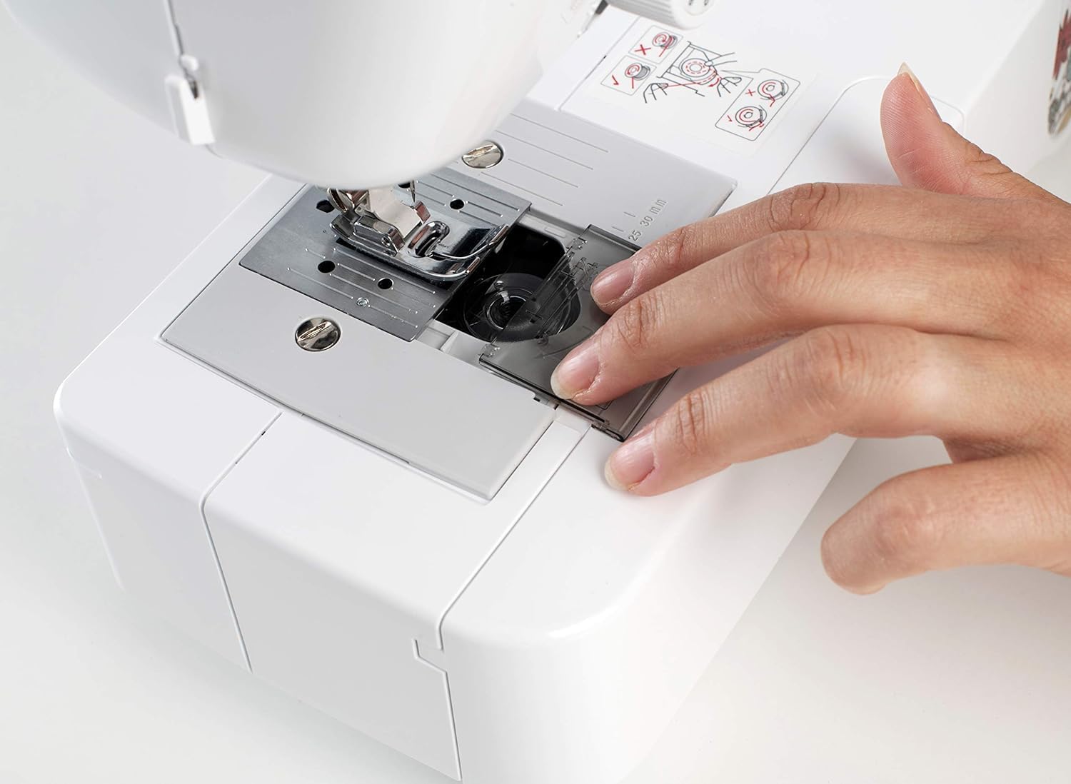 Machine à coudre CS10S Machine à coudre éléctronique, Blanc/Rouge