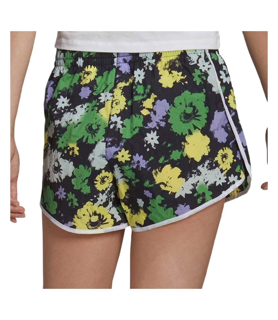 Short Noir à fleurs Femme Adidas Floral