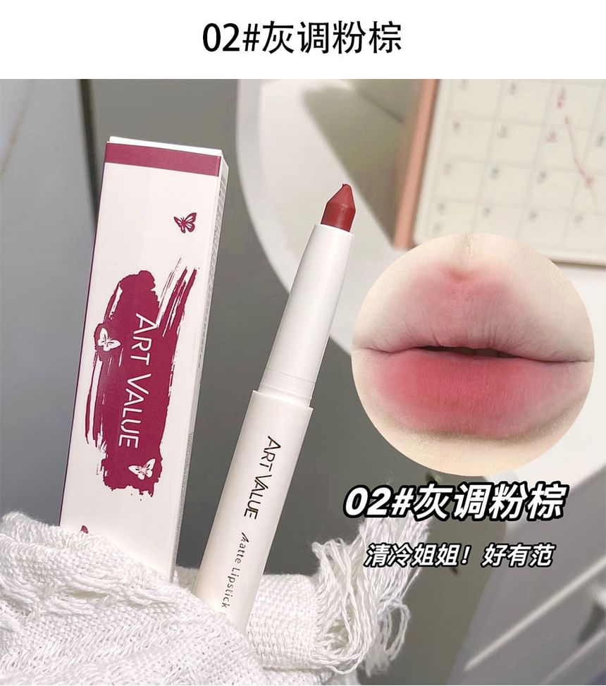 Art Value - Zachte zijdezachte matte lippenstiftpen - 6 kleuren