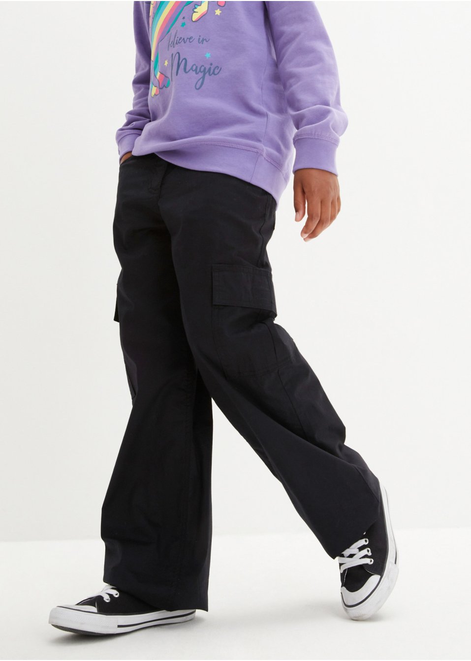 Pantalon cargo fille avec imprimé graffiti
