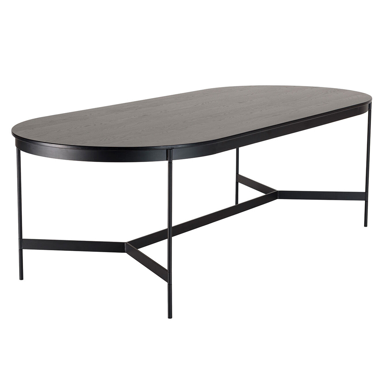 Macabane Table à manger ovale Daly noire - 240x104 cm