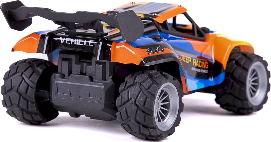 Fjernstyret Bil - Jeep Racing Dirt Stars - 1:18 - Blå Og Orange