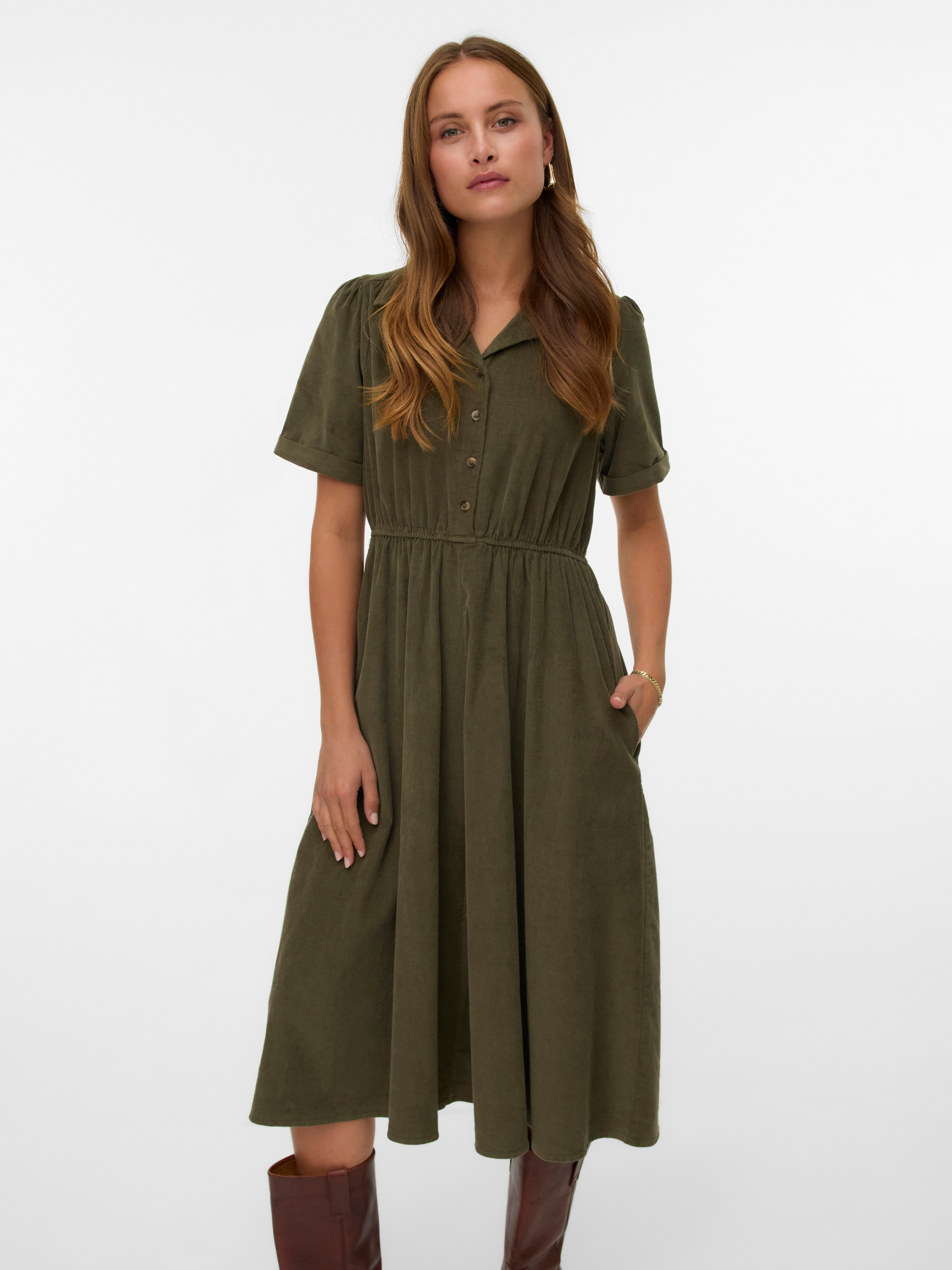 VMRAY Corduroy Midi-jurk
