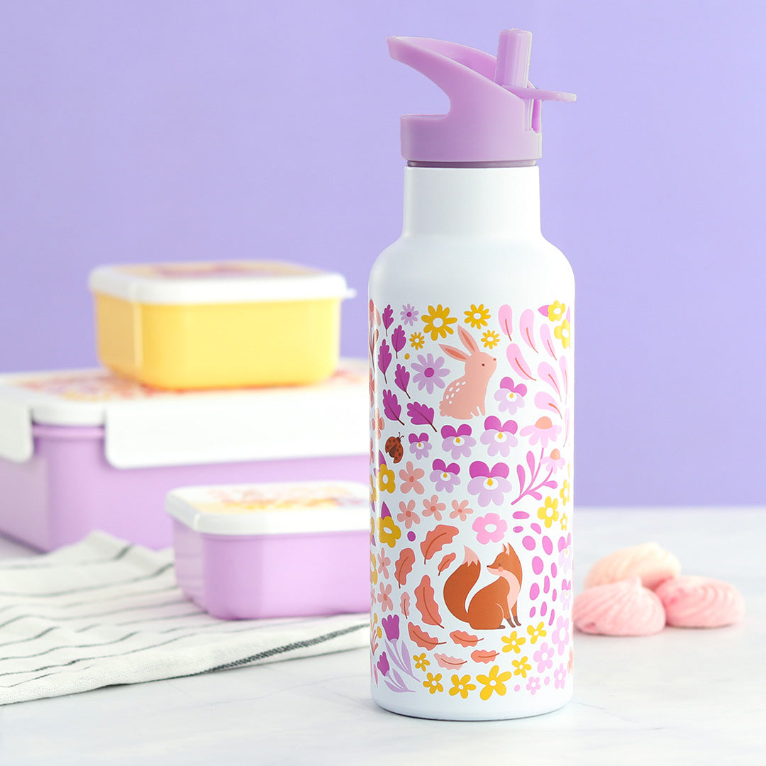a little lovely company rvs drinkfles bloementuin - 500 ml
