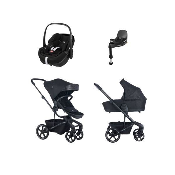 Easywalker Harvey 5 Kinderwagen 4-in-1 - Pebble Grey | Maxi-Cosi Pebble 360 Pro 2 Autostoeltje | Maxi-Cosi FamilyFix 360 Pro