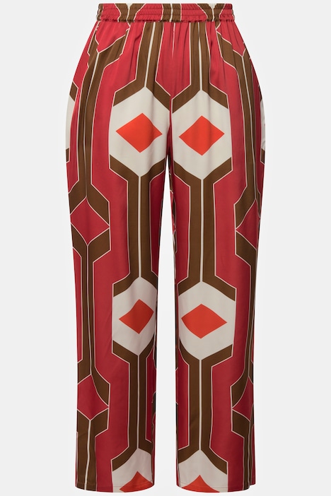 Hose, Retro-Design, weites Bein, Elastikbund