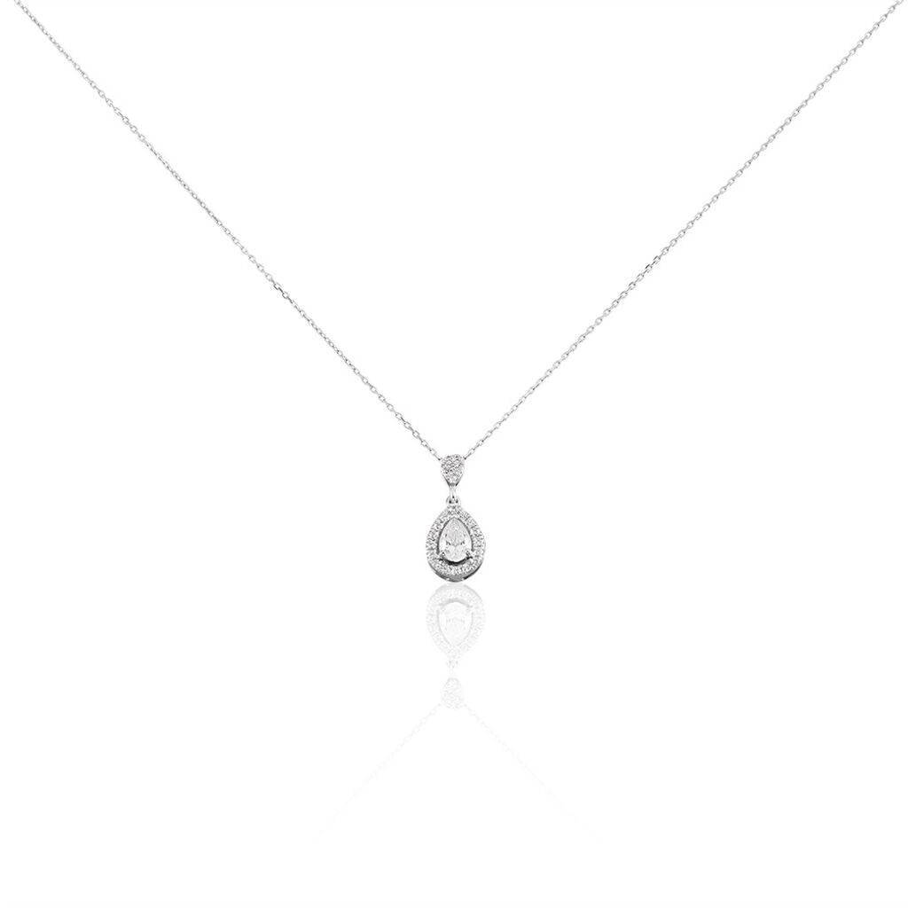 Collier Or Blanc Uxellus Oxyde De Zirconium