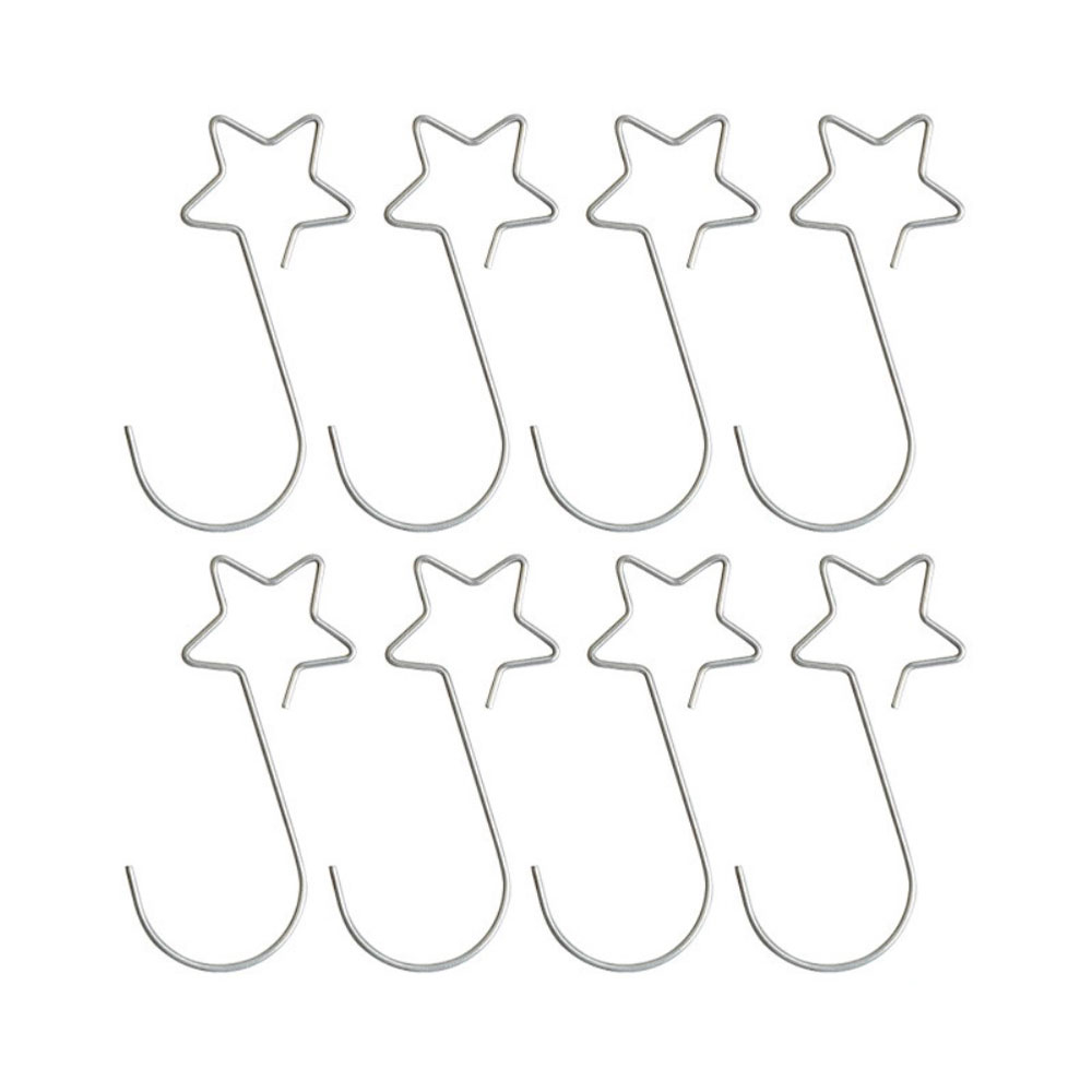 (20er Set) Christbaumkugel Aufhänger Stern Metall Ornament Haken für Weihnachtsbaum Kugeln - Silber