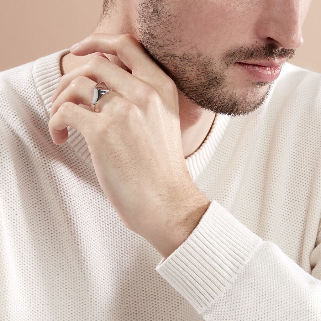 Chevalière Argent Blanc Sami