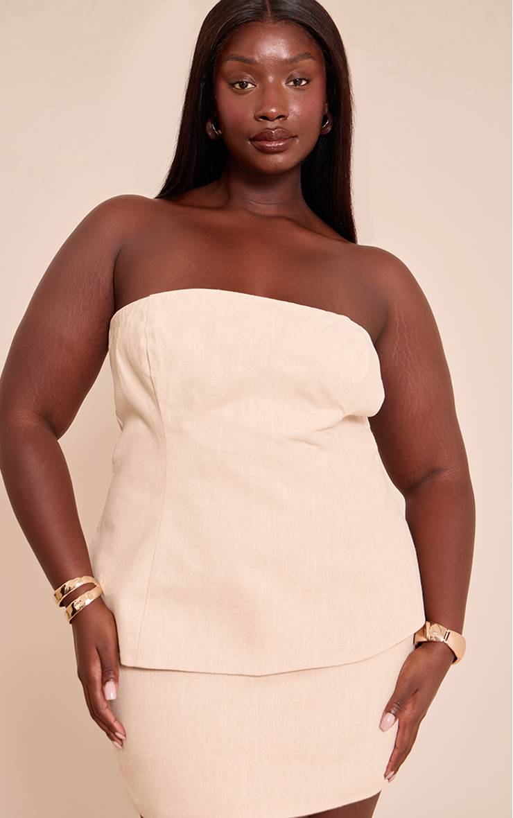 Naturel Plus Top Bandeau Long En Lin Premium Co-ord