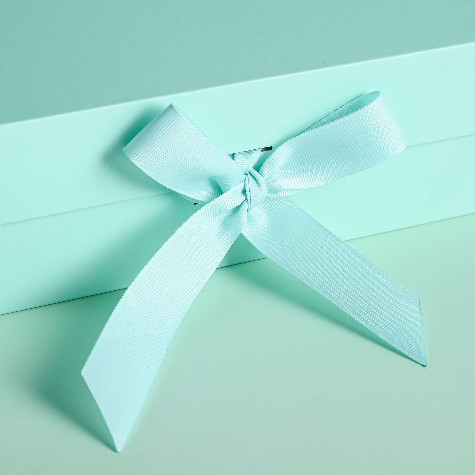 (26x19cm) Geschenk Schachtel Faltbare Gift Box Verpackung mit Schleife - Türkis
