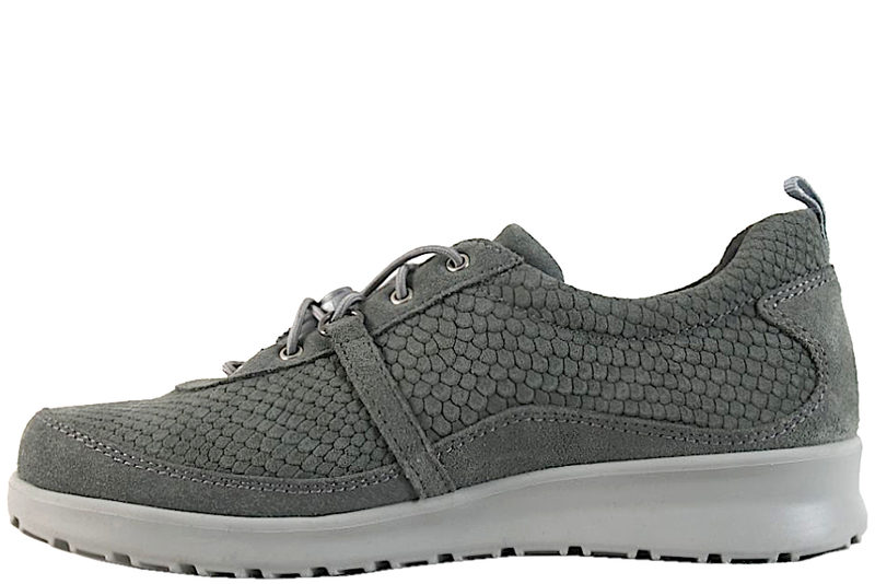 NEW FEET SKO I GRÅ/GRØN PRÆGET NUBUCK