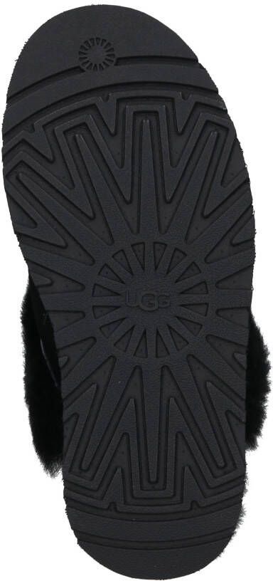 Ugg Slippers & Mules Plush Lined Black Slip-On Sandals With Thick Sole in zwart