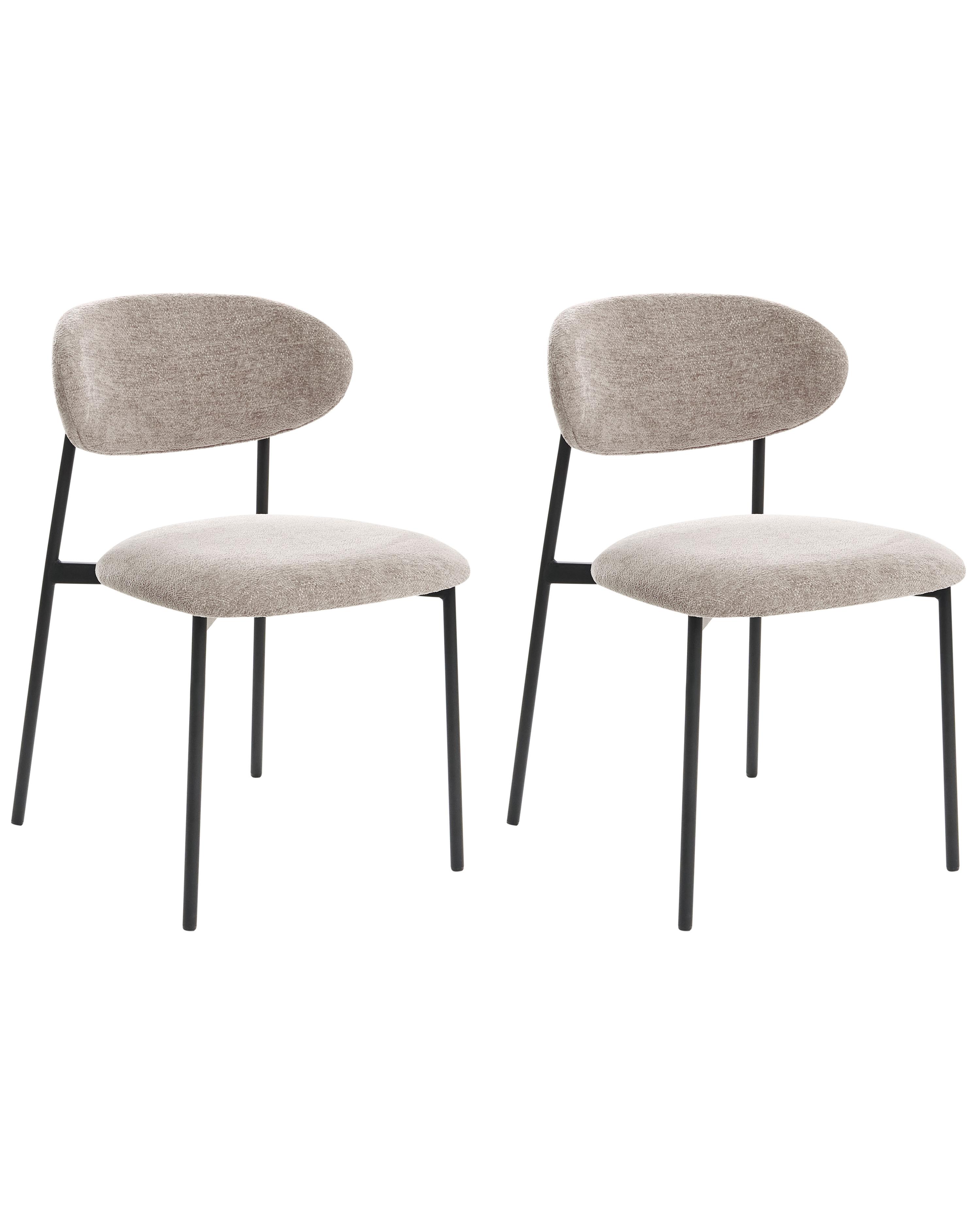 Set van 2 eetkamerstoelen COWLEY Chenille Taupe