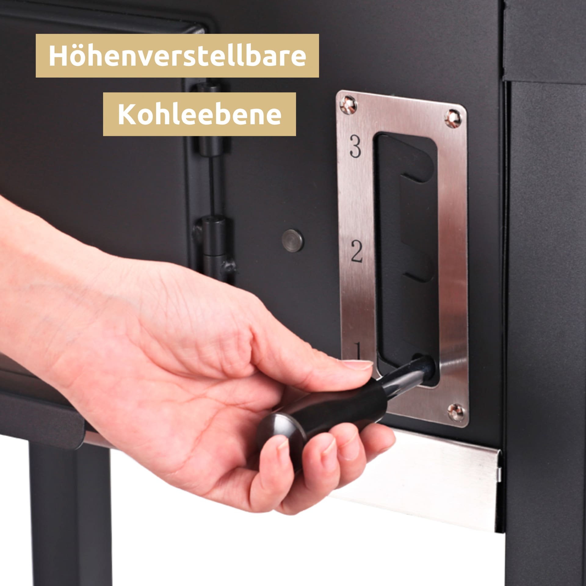 deluxe4home Holzkohlegrill GRILLWAGEN XXL 105 x 50 cm schwarz