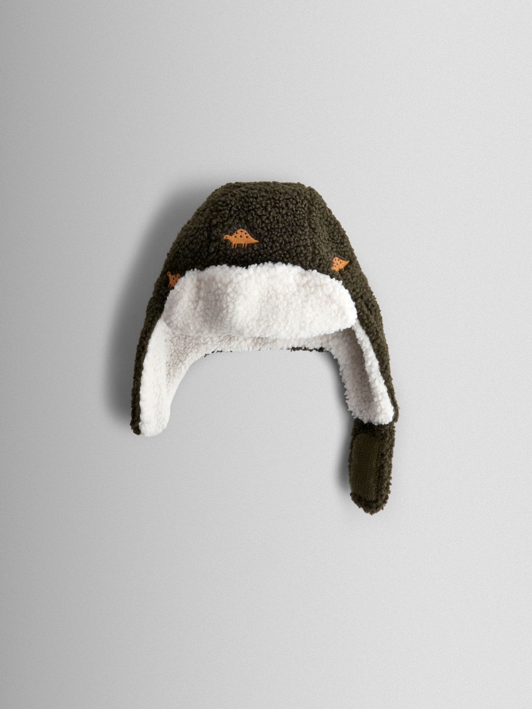 Kaki met dinoprint - JoJo Maman Bébé Trapper Hat