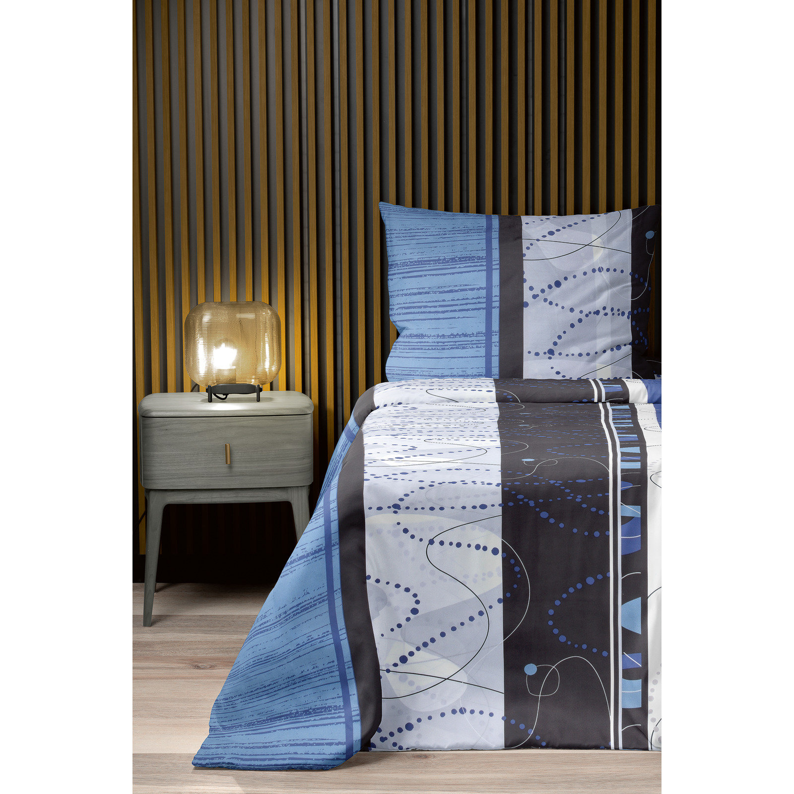 Bettwäsche Micro-Polyester Muster blau