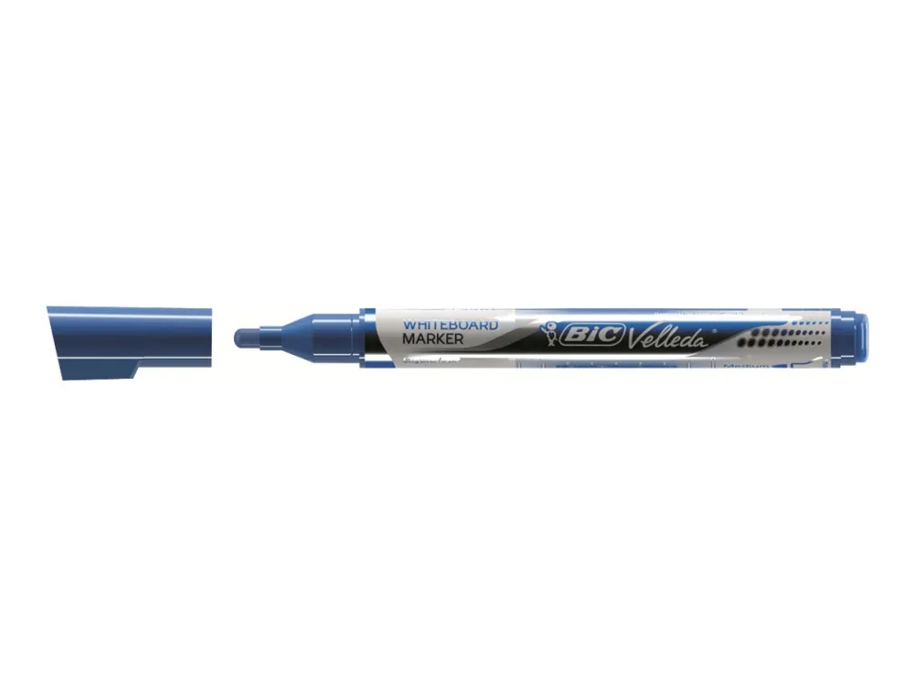 Whiteboardmarker BIC Velleda Pocket blå bred rund spids - (12 stk.)