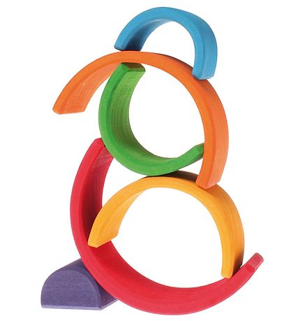 Grimms Holzspielzeug - Regenbogen - Klein - 6 Teile - Bunt
