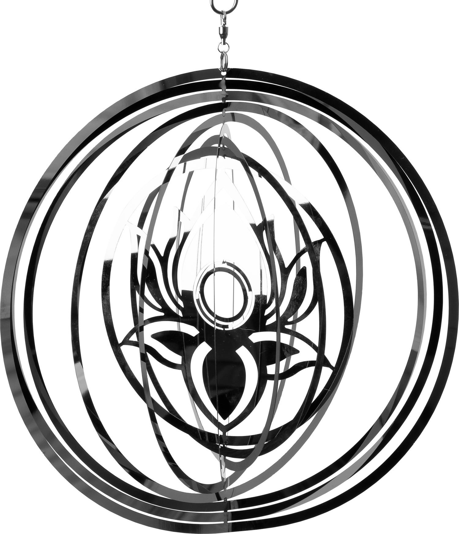 Intratuin windspinner Ventus hert zilver D 22 cm