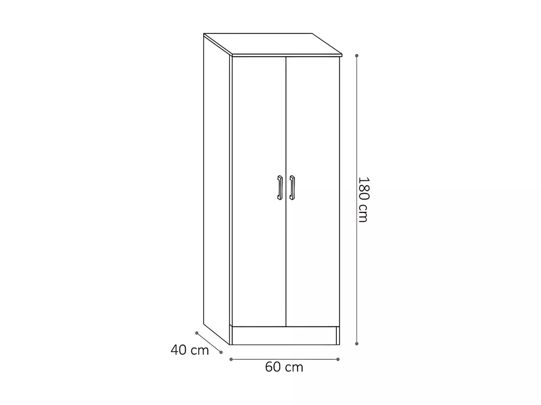 Armoire de rangement collection STAN, 2 portes, coloris gris, idéal pour entrée, salle de bain, buanderie