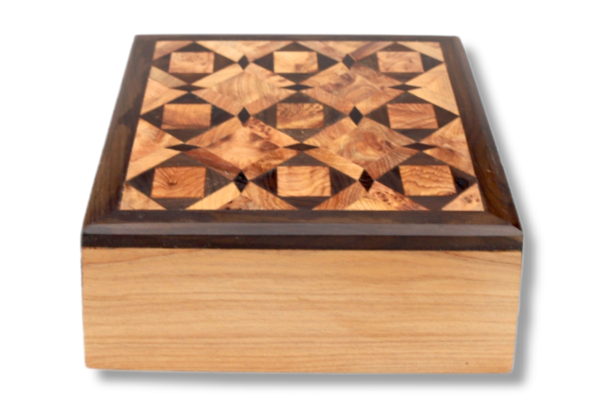 Thuja Box mit Intarsien, B 13 cm, T 13 cm, H 6 cm von fischer's lagerhaus