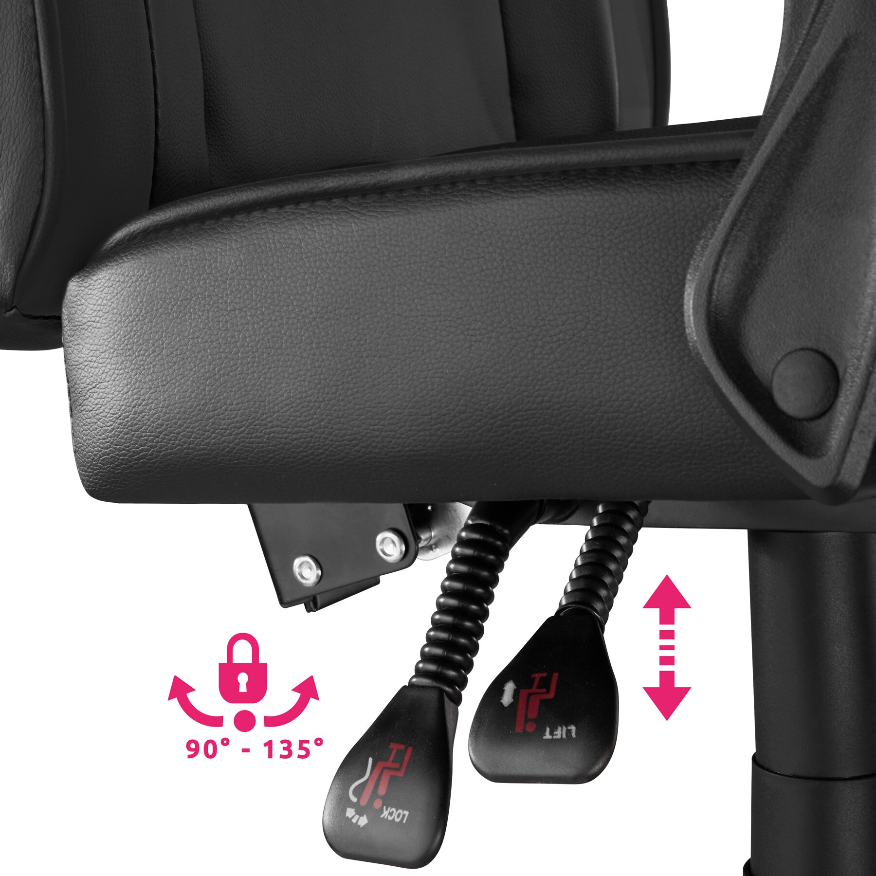 tectake® Racing Bürostuhl, ergonomische Form, mit Fußstütze und verstellbarer Rückenlehne, Kunstlederbezug, inklusive abnehmbarem Lendenkissen, inklusive Lendenkissen, Belastbarkeit 120 kg