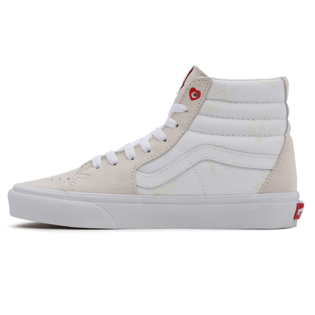 Vans Sneakers en Velours de Cuir & Textile SK8-Hi beige/blanc