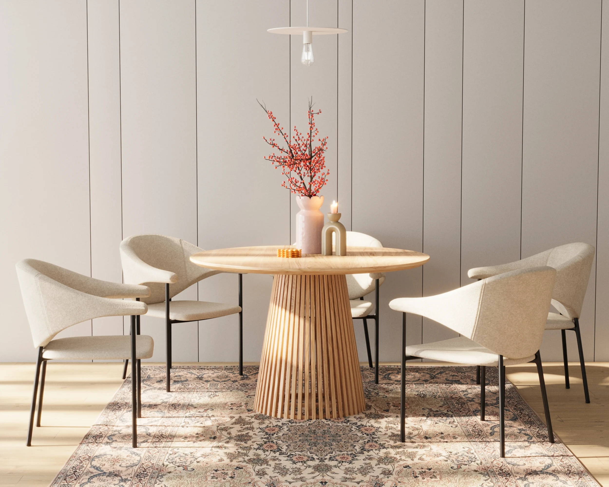 JEANNE - Lot de 2 chaises avec accoudoir design en velours | Beige