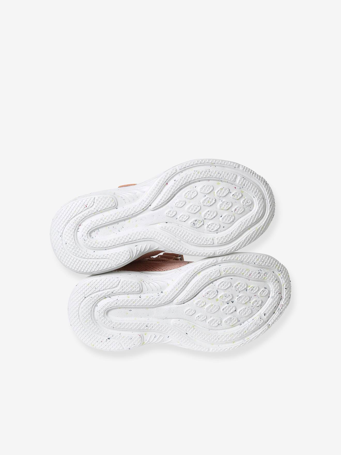 Tênis rosa leves com cadarço e fecho de velcro para meninas.