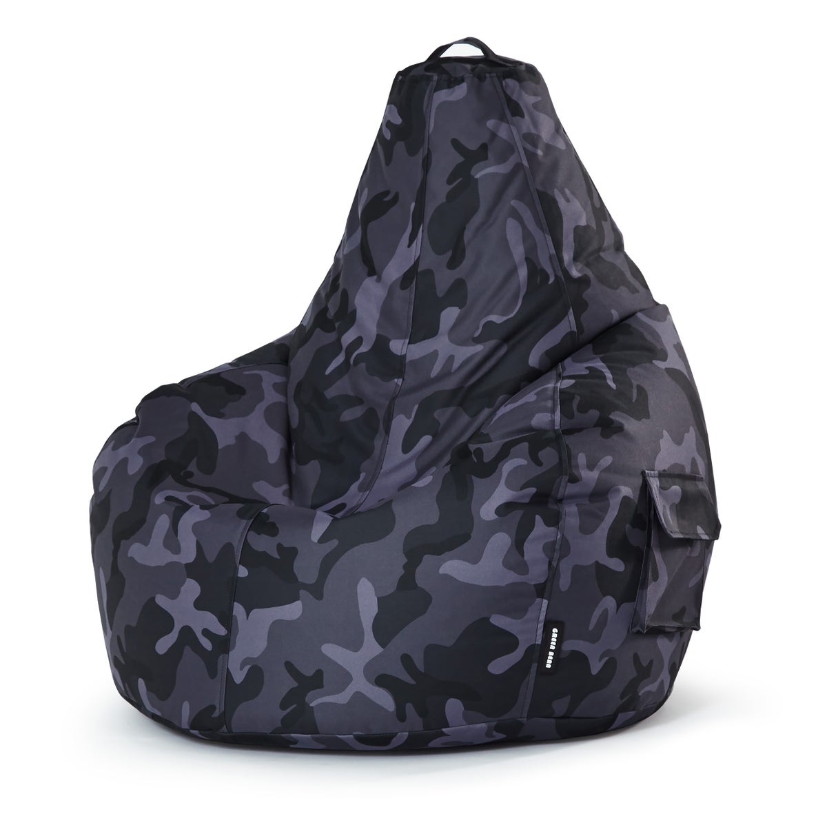 Green Bean Zitzak met rugleuning 80x70x90cm - Gaming stoel met 230L vulling, comfortabel, zacht, wasbaar - Zitzak vloerkussen, loungestoel, voetenbank, relaxstoel, gamer gaming stoel, camouflage