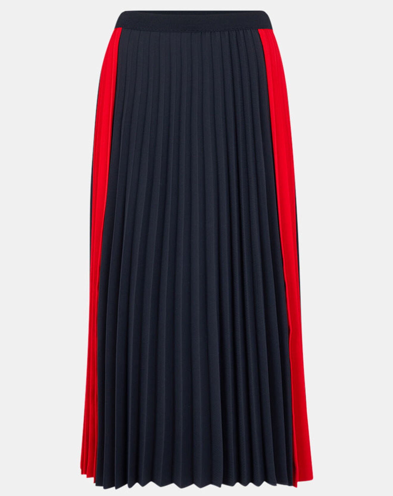 Tommy Hilfiger Jupe Midi Fluide Colorblock Pleated bleu/rouge