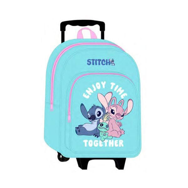Safta Mochila Escolar 42cm com Trolley Enjoy Time Together Stitch