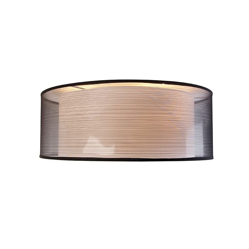 Moderne plafonnière zwart met wit 50 cm 3-lichts - Drum Duo