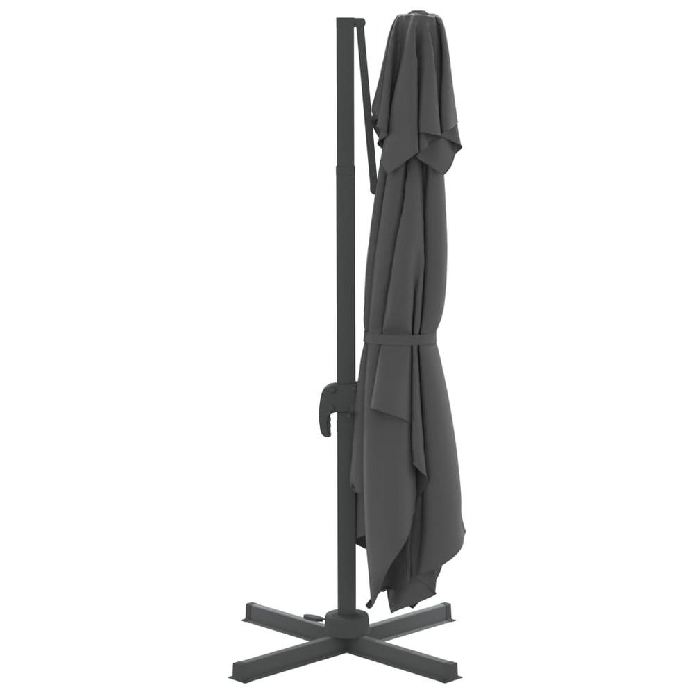 Parasol meuble de jardin cantilever à double toit 400 x 300 cm anthracite