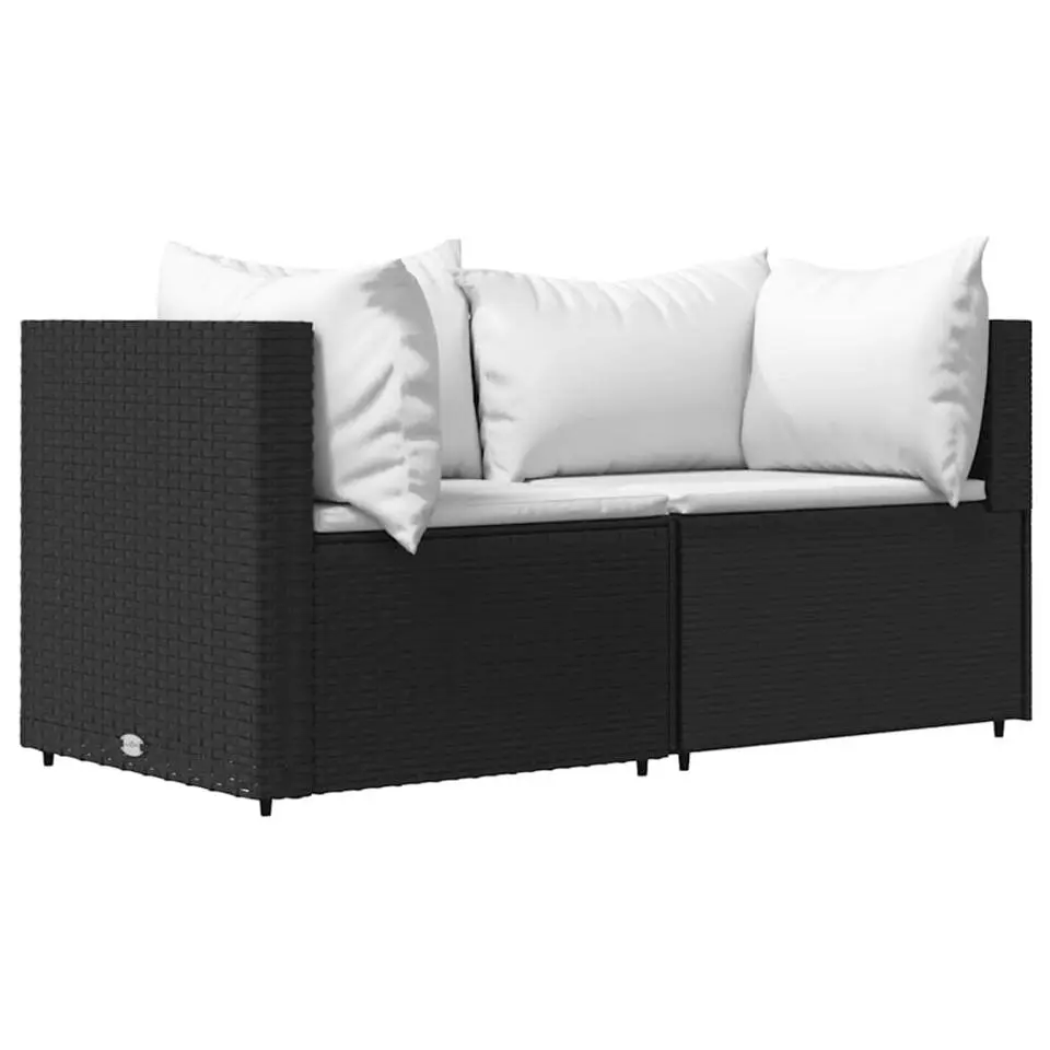 vidaXL - Hoekbank - Zwart - Poly rattan