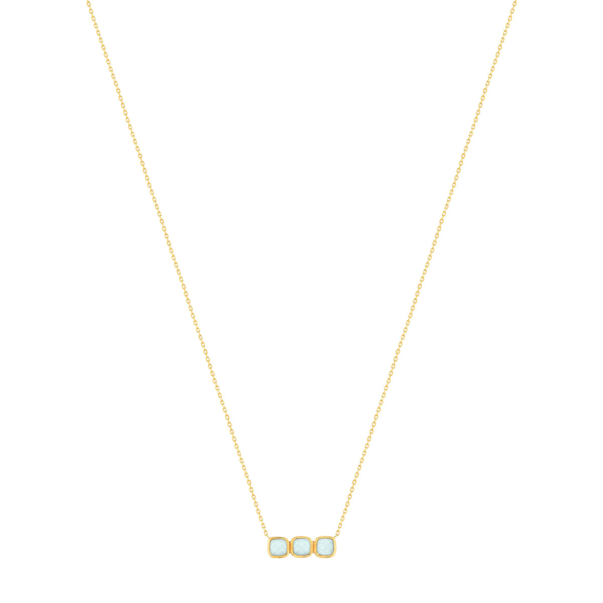 Collier plaqué or agates 45 cm