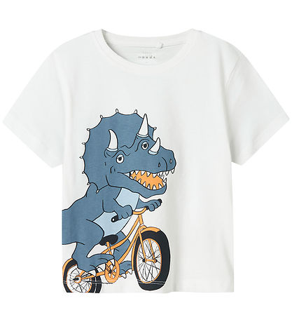 Name It T-Shirt - NmmVilasse - Bright White/Fahrrad