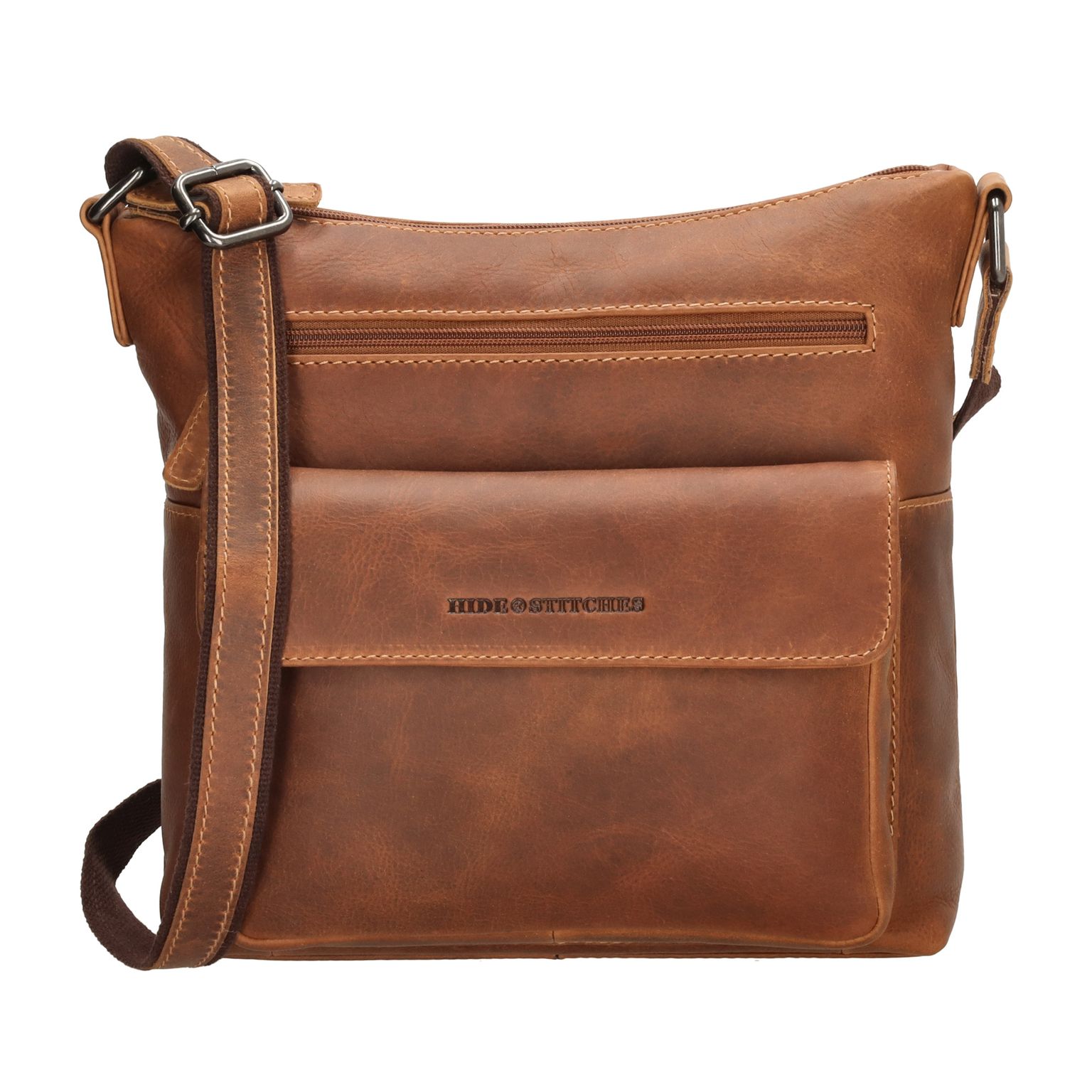 Hide & Stitches Japura Schoudertas Cognac