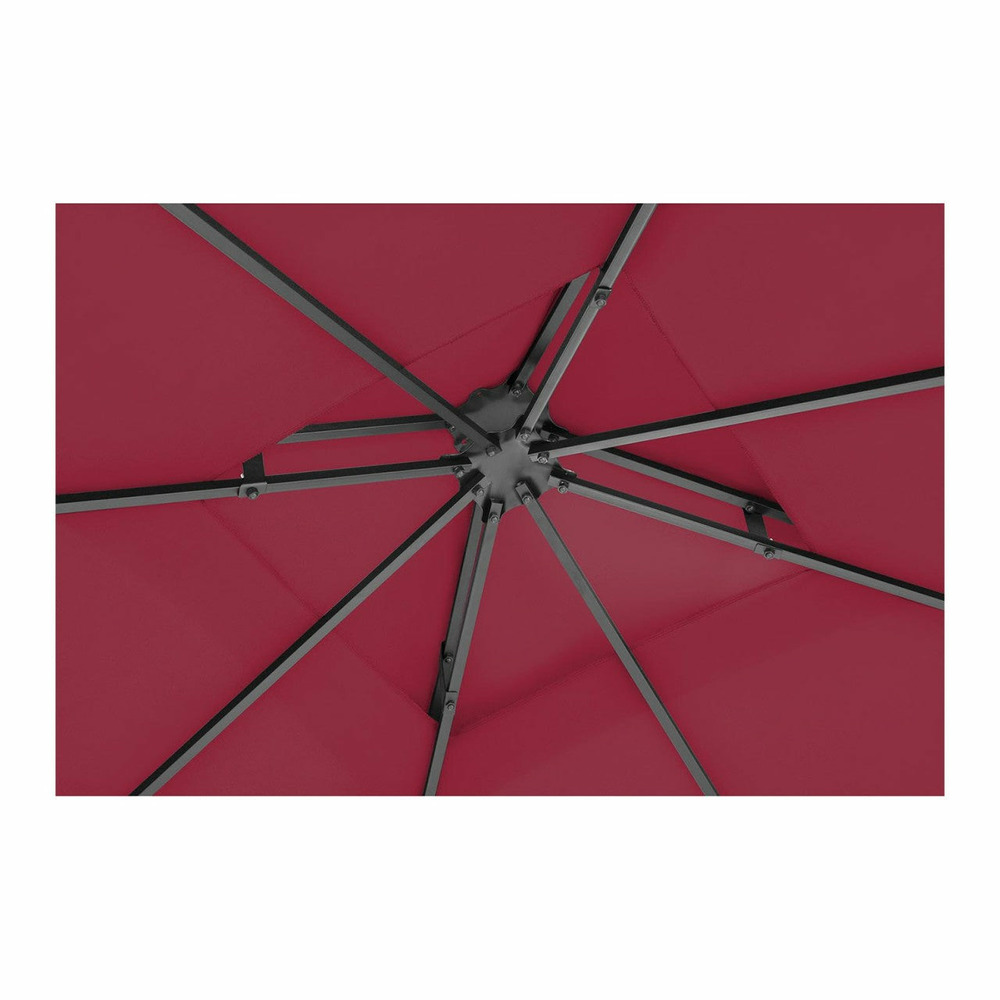 Pergola pavillon barnum tonnelle tente abri gazebo de jardin terrasse rouge bordeaux 3 x 3 m 160 g/m²