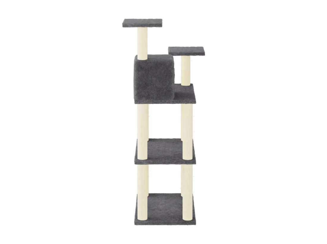 Arbre à chat avec griffoirs en sisal gris foncé 118,5 cm
